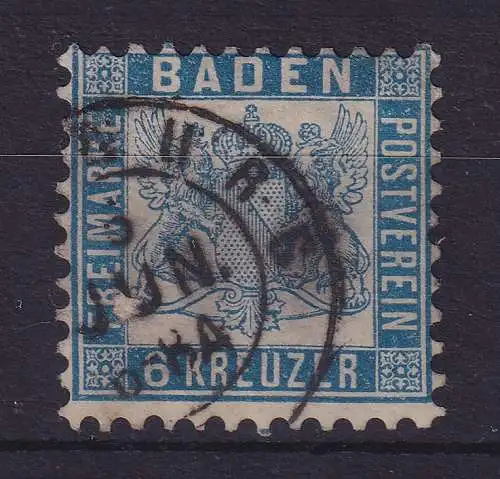 Baden 6 Kreuzer Mi.-Nr. 19b  gestempelt 