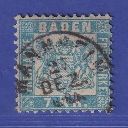 Baden 7 Kreuzer Mi.-Nr. 25b  O MANNHEIM