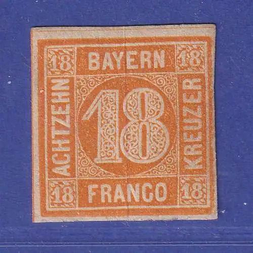 Bayern 18 Kreuzer orange Mi.-Nr. 7 ungebraucht *