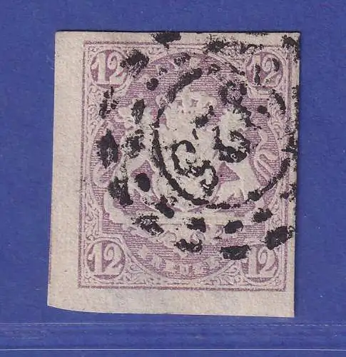 Bayern Wappen 12 Kreuzer violett Mi.-Nr. 18 mit OMR 325 München