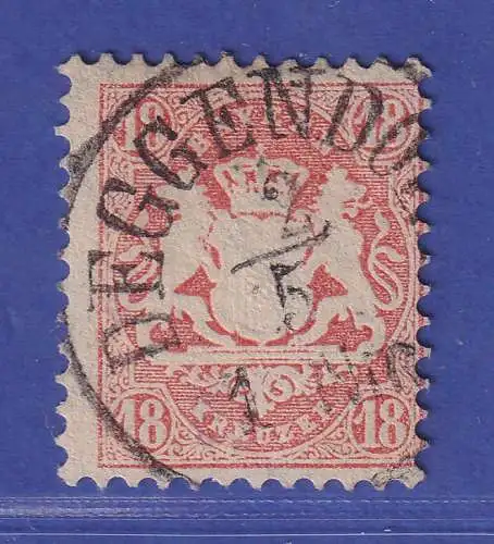 Bayern Wappen 18 Kreuzer ziegelrot Mi.-Nr. 27Xb  O DEGGENDORF