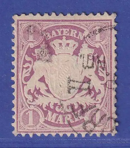 Bayern 1879 Wappen 1 Mark purpur Mi.-Nr. 43 gestempelt