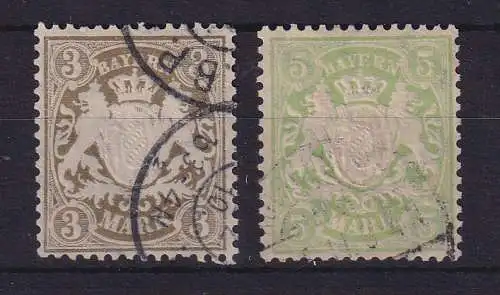 Bayern 1900 Wappen Markwerte Mi.-Nr. 69-70 gestempelt