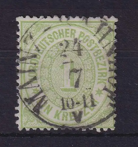 Norddeutscher Postbezirk 1 Kreuzer Mi.-Nr. 19  O MAINZ