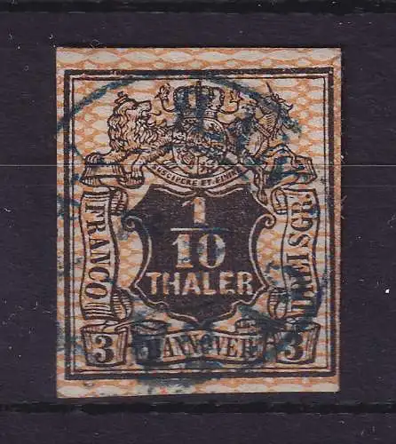 Hannover 1856/57 Wappen 1/10 Taler Mi.-Nr. 12 gestempelt