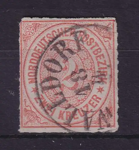 Norddeutscher Postbezirk 2 Kreuzer Mi.-Nr. 8  O WALLDORF