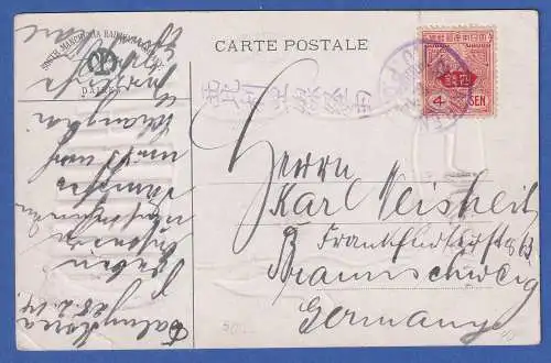 Japan Post in China Postkarte Postschiff S.S Kobe Maru 1914 gel. ab DAIREN n. D.
