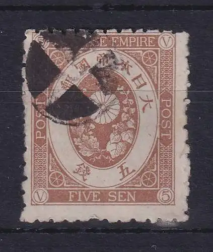 Japan 1876 Alt-Koban 5S braun Mi.-Nr. 44 gestempelt