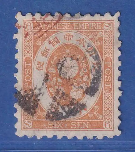 Japan 1877, Alt-Koban 6S orangebraun Mi.-Nr. 45 gestempelt