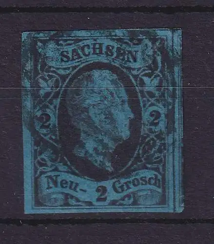 Sachsen 1852 König Friedrich August II. 2 Neugroschen  Mi.-Nr. 7 gestempelt