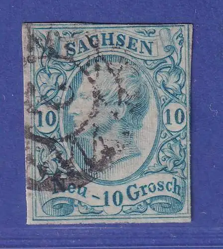 Sachsen 1856 König Johann I. 10 Neugroschen  Mi.-Nr. 13a gestempelt