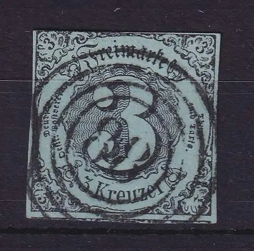 Thurn und Taxis 3 Kreuzer 1853 Mi.-Nr. 12b  mit Nummern-O 88 Alsfeld