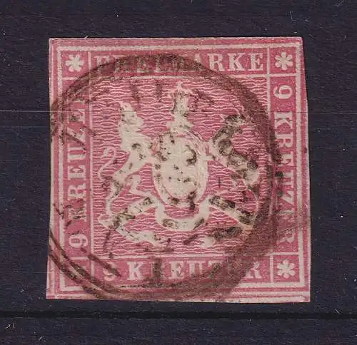 Württemberg 1857 Wappen 9 Kreuzer Mi.-Nr. 9a gestempelt