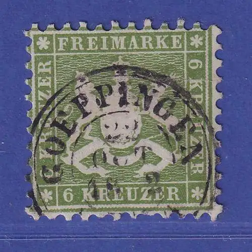 Württemberg 1862 Wappen 6 Kreuzer Mi.-Nr. 23a O GOEPPINGEN