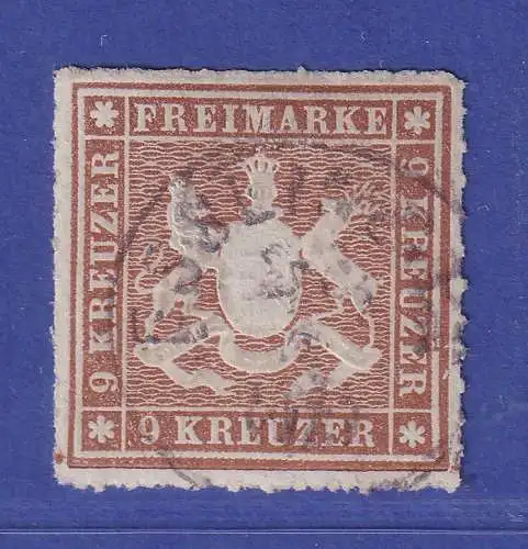 Württemberg 1866 Wappen 9 Kreuzer Mi.-Nr. 33a O ESSLINGEN