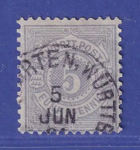 Württemberg 1881/82 Wertziffer 5 Pfennig Mi.-Nr. 45b gestempelt