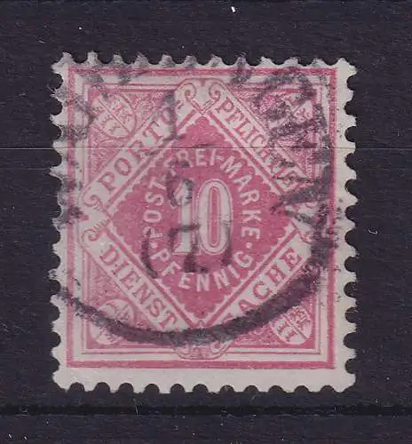 Württemberg 1875/92 Dienstmarke Wertziffer 10 Pfennig Mi.-Nr. 102a gestempelt