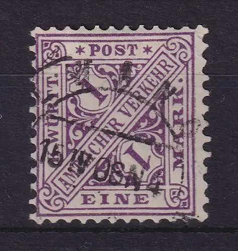 Württemberg 1890 Dienstmarke Wertziffern 1 Mark Mi.-Nr. 212 gestempelt