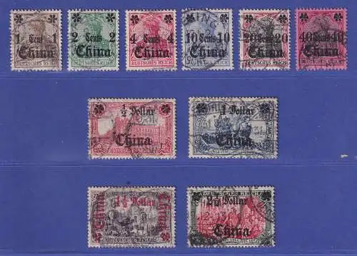 Deutsche Post in China 1906  Mi.-Nr. 38-47 Satz kpl. gestempelt