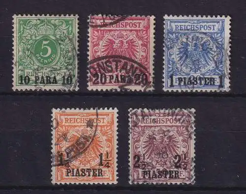 Deutsche Post in der Türkei 1889  Mi.-Nr. 6-10 Satz kpl. gestempelt