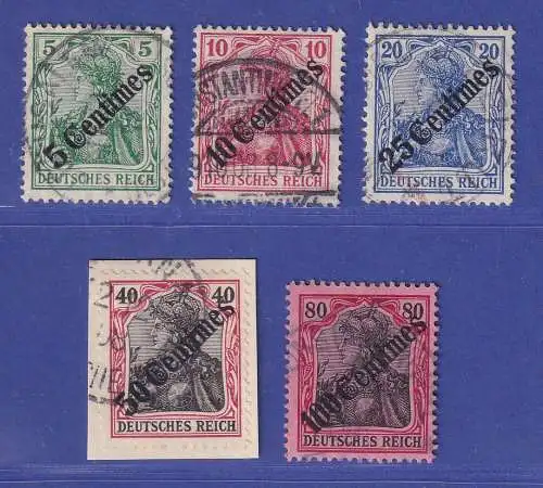 Deutsche Post in der Türkei 1908  Mi.-Nr. 48-52 Satz kpl. gestempelt