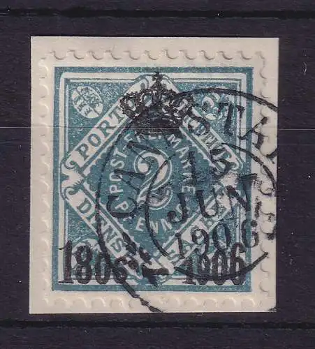 Württemberg 1906 Dienstmarke 100-Jahr-Feier Mi.-Nr. 107 O CANNSTATT auf Briefst.