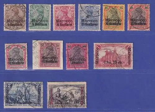 Deutsche Post in Marokko 1900  Mi.-Nr. 7-18 gestempelt