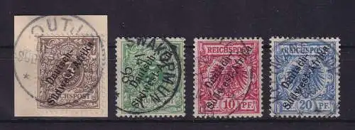 Deutsch-Südwestafrika 1897  Mi.-Nr. 1-4 Satz kpl. gestempelt