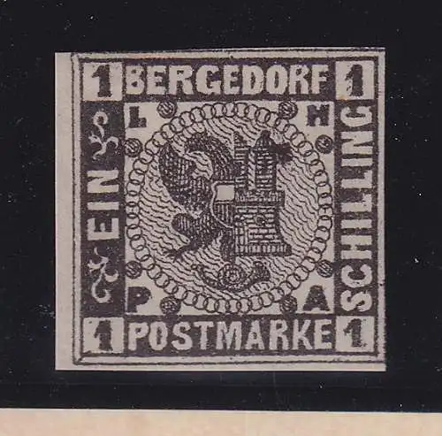 Bergedorf 1861 Wappen Mi.-Nr. 1-5 ungebraucht * auf Sammelblättern