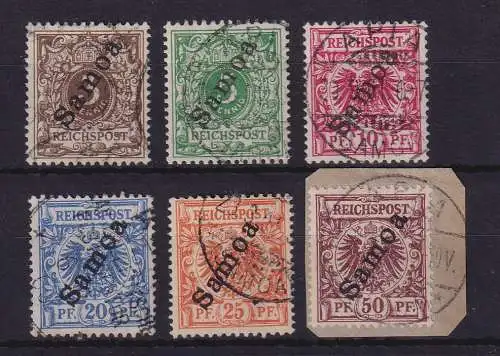 Deutsche Kolonien Samoa 1900  Pfennig-Werte Mi.-Nr. 7-15 kpl. gestempelt