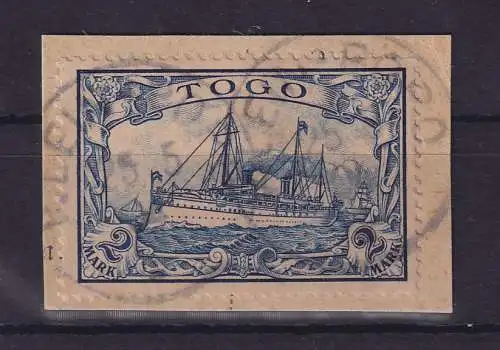 Deutsche Kolonien Togo 2 Mark 1900 Mi.-Nr. 17 O KLEIN-POPO auf Briefstück