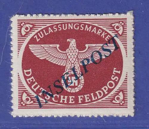 Dt. Reich 1944 Feldpostmarke Inselpost Agramer-Aufdruck Mi.-Nr.10BbI **