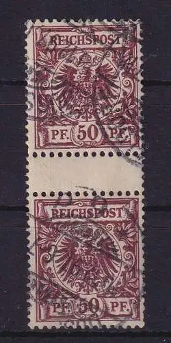 Dt. Reich 1890 Krone/Adler Mi.-Nr. 50d senkr. Paar mit Zwischensteg gestempelt