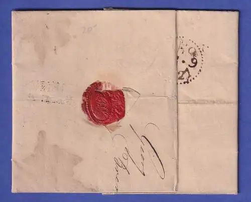 Vorphila-Brief mit Zweizeiler BREMEN 1821 gelaufen nach London