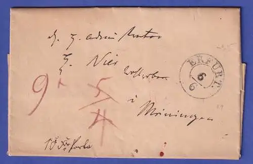Vorphila-Brief mit Zweikreis-O ERFURT 1829 gelaufen nach Meiningen