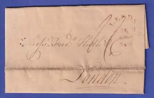 England Vorphila-Brief mit O LEEDS 1820 nach London