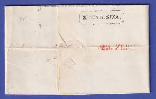 Österreich Vorphila-Brief mit Zweizeiler WIEN gelaufen nach Genua 1849