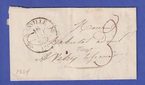 Frankreich Vorphila-Brief mit Zweikreis-O JOINVILLE 1834