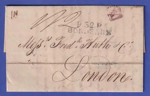 Frankreich Vorphila-Brief mit Zweizeiler BORDEAUX 1827 nach London 