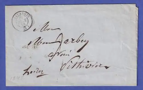 Frankreich Vorphila-Brief mit Zweikreis-O MONTARGIS nach Pithiviers 1848