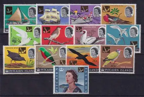 Pitcairn Islands 1967 Schiffe und Vögel Mi.-Nr. 72-84 postfrisch **