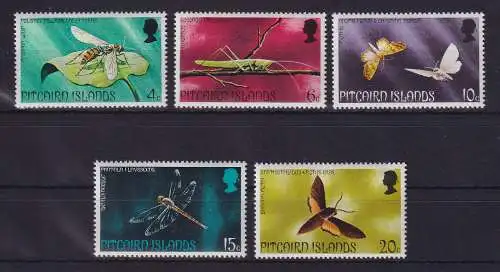 Pitcairn Islands 1975 Insekten Mi.-Nr. 151-155 postfrisch **