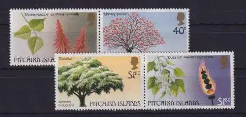 Pitcairn Islands 1987 Einheimische Bäume Mi.-Nr. 297-300 postfrisch **