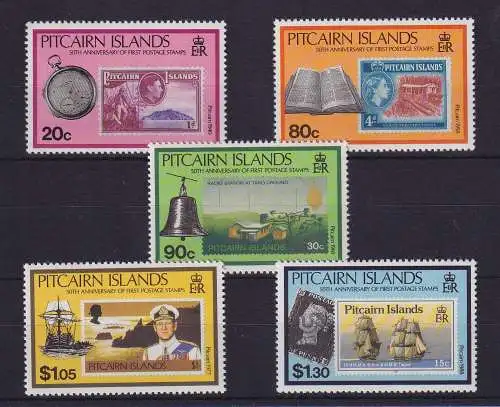 Pitcairn Islands 1990 - 50 Jahre eigene Briefmarken Mi.-Nr. 362-366 **