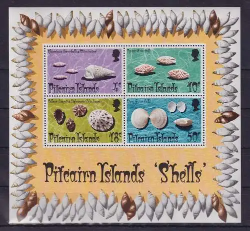Pitcairn Islands 1974 Muscheln und Meeresschnecken Mi.-Nr. Block 1 postfrisch **