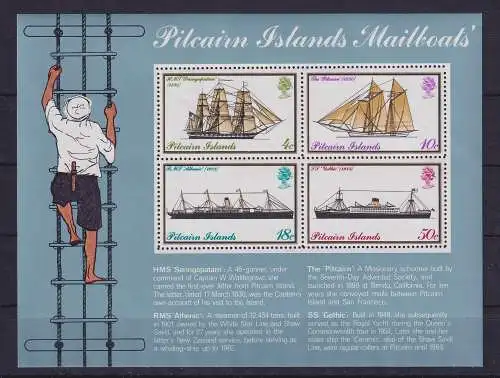 Pitcairn Islands 1975 Postschiffe Mi.-Nr. Block 2 postfrisch **