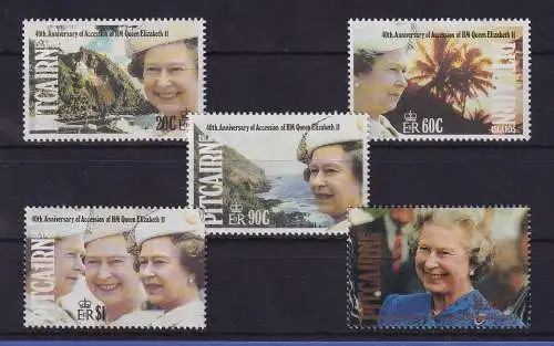 Pitcairn Islands 1992 Queen Elisabeth II. Mi.-Nr. 391-395 postfrisch **