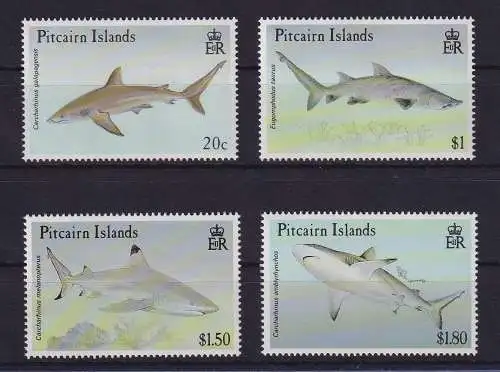 Pitcairn Islands 1992 Haie Mi.-Nr. 396-399 postfrisch **