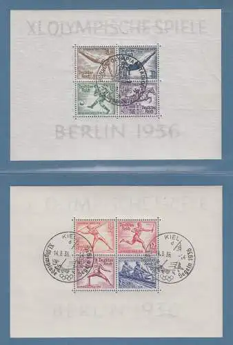 Deutsches Reich Olympiade Berlin1936 Blockpaar mit Sonder-O, einwandfrei !