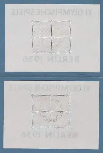 Deutsches Reich Olympiade Berlin 1936 Blockpaar mit Sonder-O, einwandfrei !